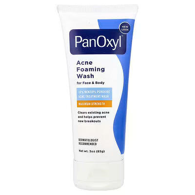PanOxyl, Acne Foaming Wash For Face & Body, maximum strength, 28g