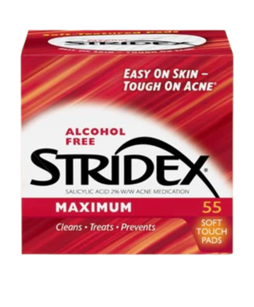 Stridex Maximum Alcohol Free Salicylic Acid Cleans-Treats-Prevents 55 Soft Touch Pads