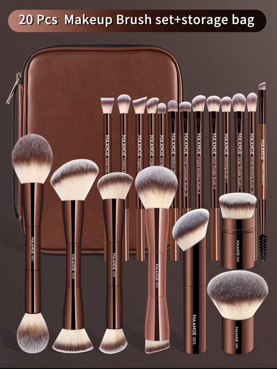 20 pcs makeup brushes + storage bag